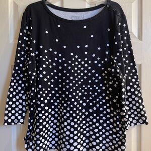 Charter Club Black and White Dot Pattern Tunic